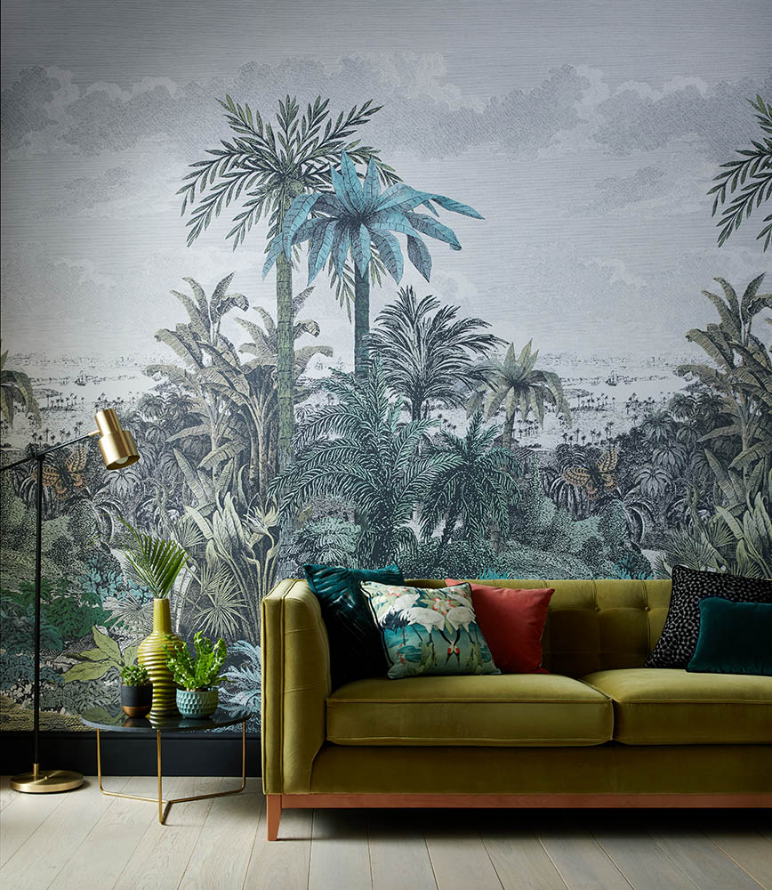 Digitally printed wallpaper mural